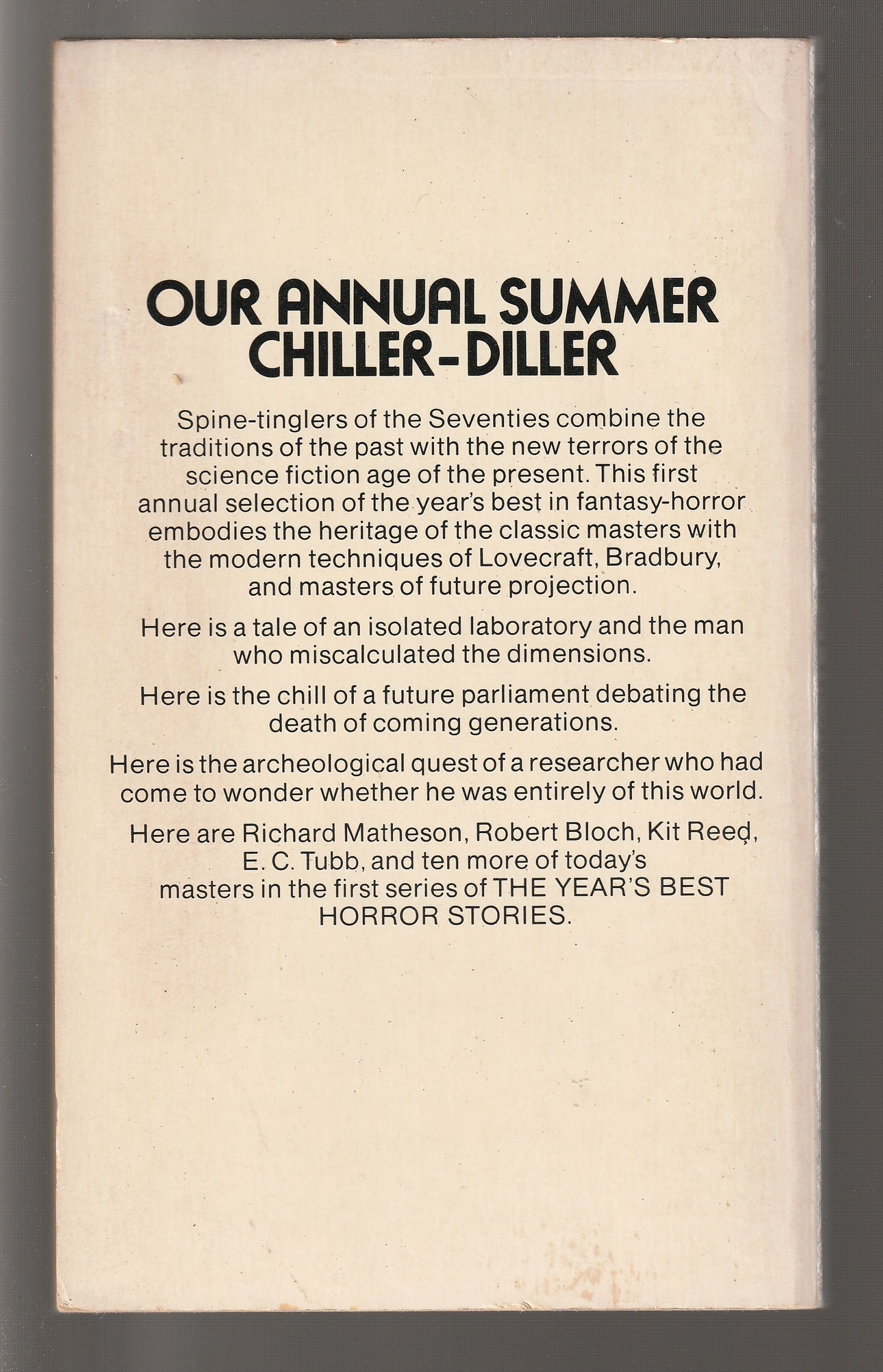The Year's Best Horror Stories no. 1 anthology Collections cosmic horror Daw Yellow Spine gothic-horror horror paperback paranormal horror Psychological Horror Sci-Fi sci-fi horror science fiction Short Stories Short Story Collection used Vintage vintage horror vintage paperback vintage science fiction Books
