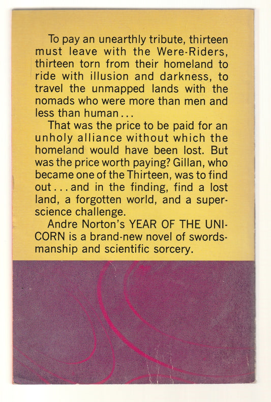Year Of The Unicorn Classic Science Fiction Epic Fantasy fantasy High Fantasy paperback Sci-Fi science fiction Science Fiction Fantasy used Vintage vintage fantasy vintage paperback vintage science fiction Books
