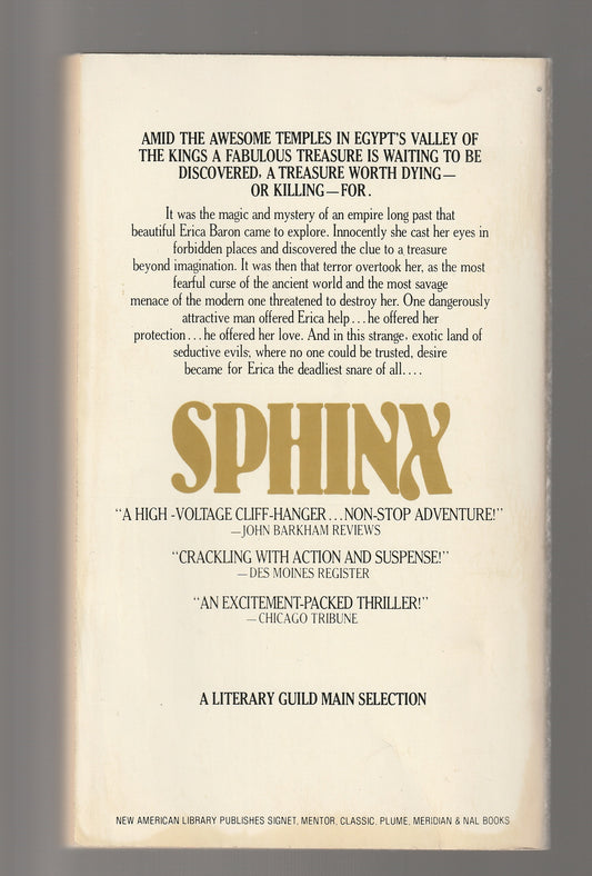Sphinx Egypt fiction fiction thriller horror Medical mystery mystery thriller paperback thriller used Books