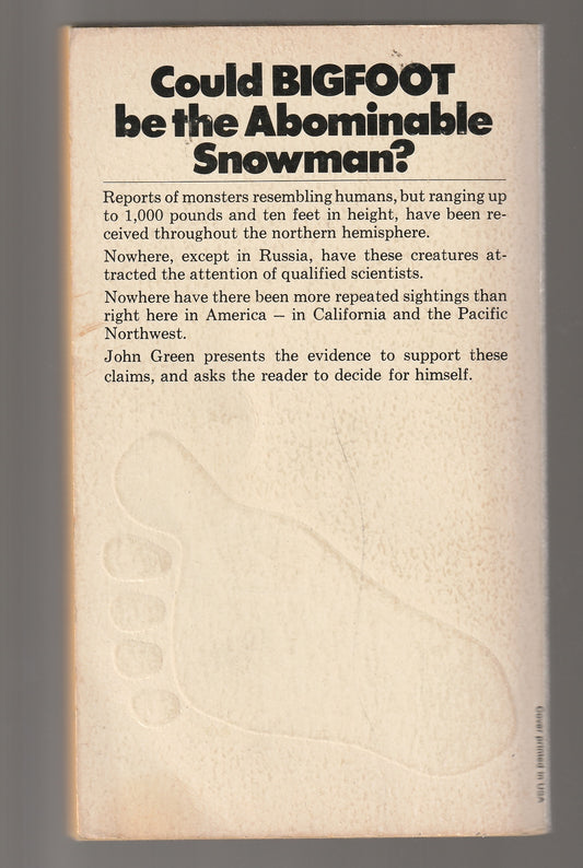 On The Track Of The Sasquatch Bigfoot-1: Encounters with Bigfoot from California to Canada Bigfoot fantasy History Monster mystery Non-Fiction paperback Urban used Books