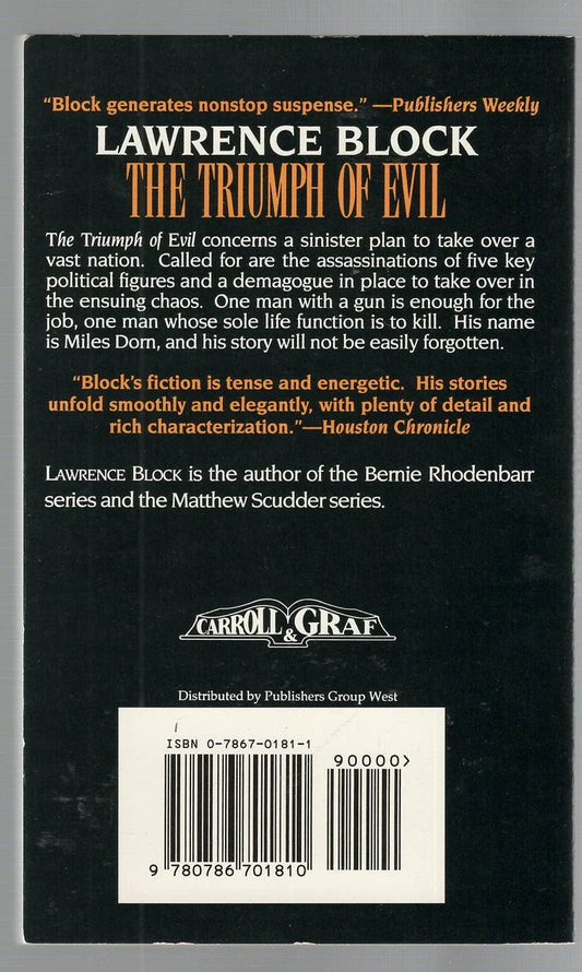 The Triumph of Evil Crime Fiction mystery Politics thriller used Books