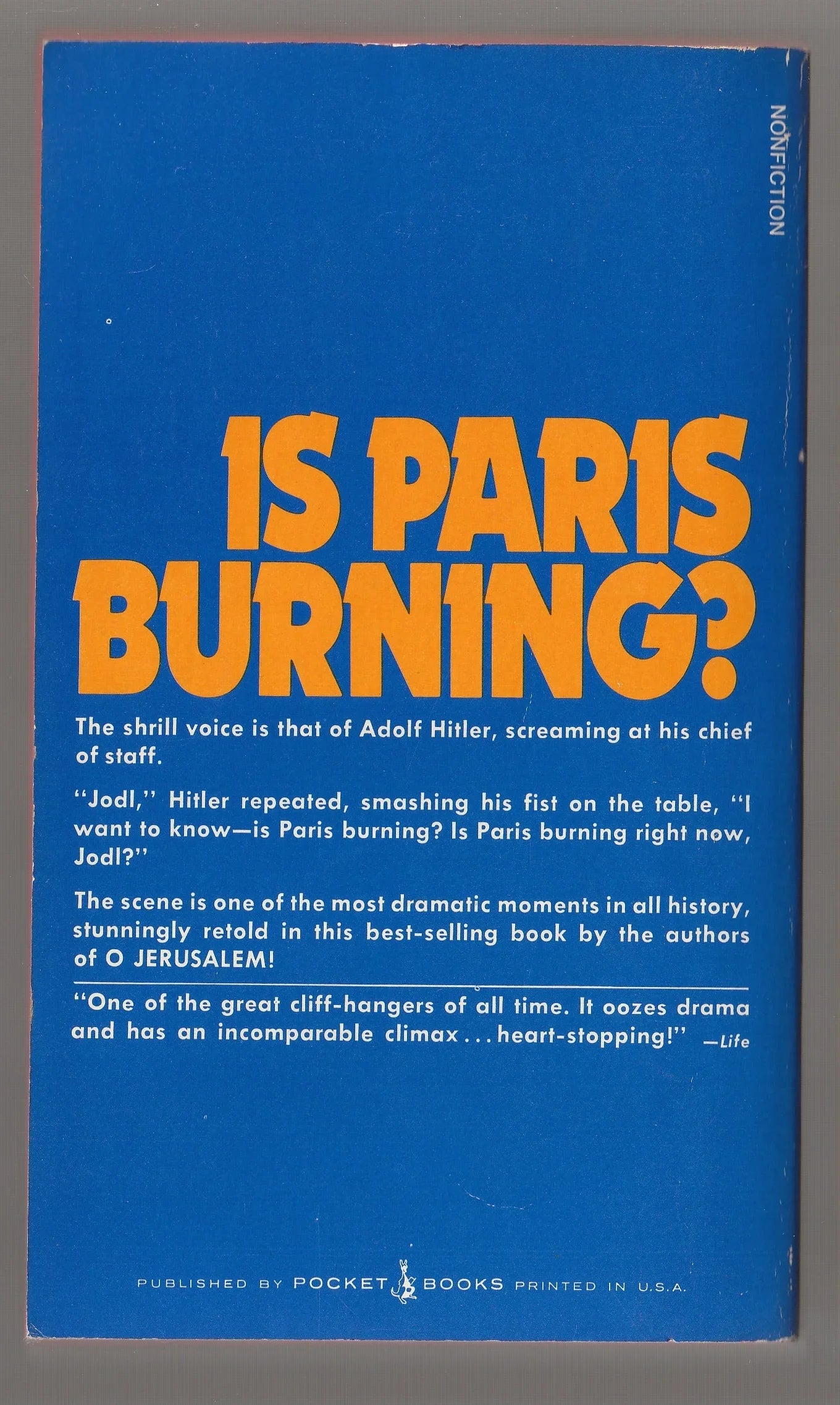 Is Paris Burning? Nonfiction used Vintage War World War 2 Books