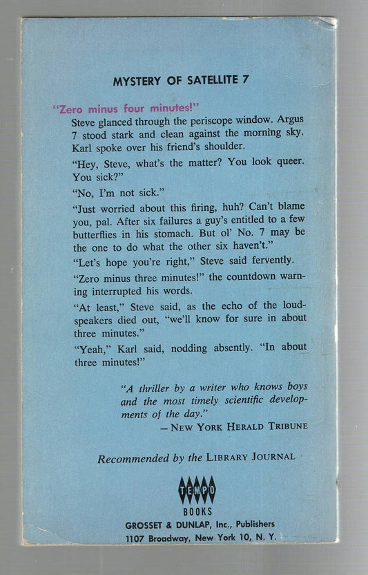 Mystery of Satellite 7 thriller used Vintage Books