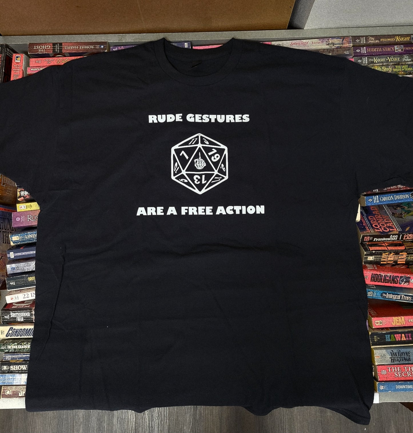 'Rude Gestures are a Free Action' T-shirt by PurrnelKitty shirt apparel