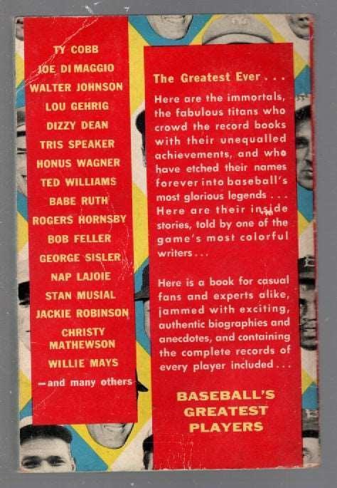 Baseball's Greatest Players Baseball Nonfiction paperback Sports used Vintage Books