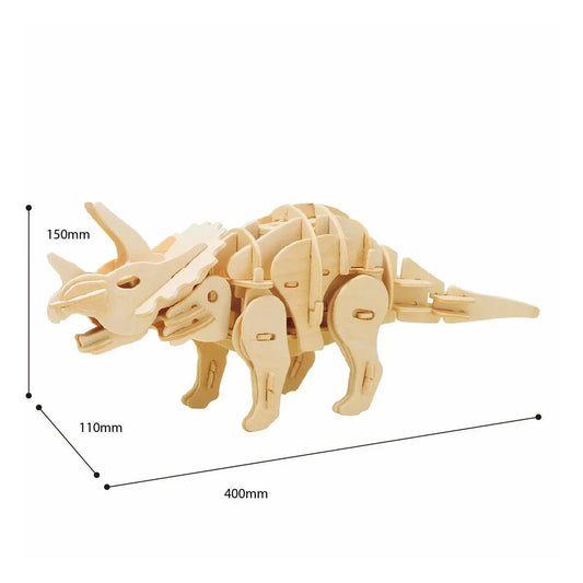 Walking Talking Triceratops - 3D DIY wooden kit - Hasberts
