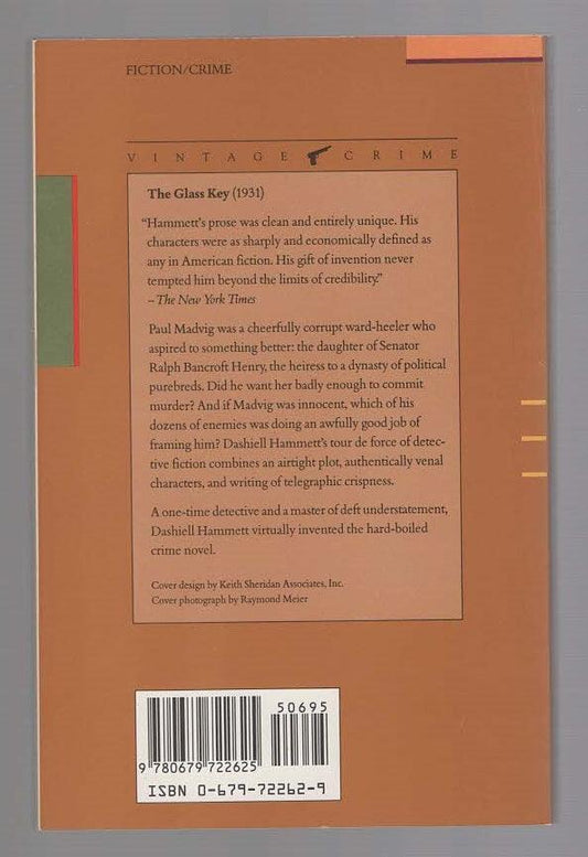 The Glass Key Crime Fiction mystery used Books