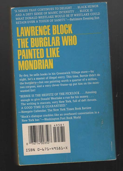 The Burglar Who Painted Like Mondrian Art crime Detective fiction Humor mystery mystery thriller New York paperback thriller Books