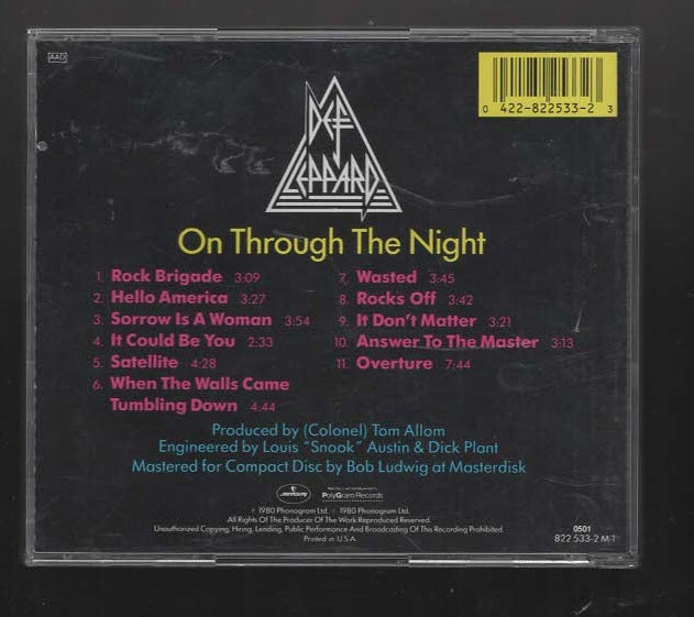 On Through The Night Album Rock Classic Rock Glam Metal Hard Rock Music Nwobhm Rock Music CD
