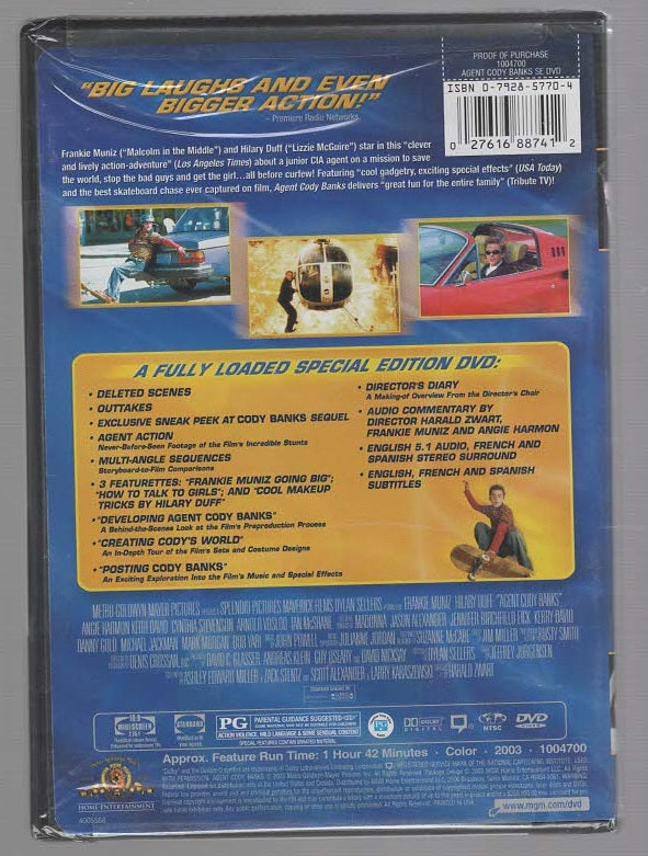 Agent Cody Banks Action Adventure Children Comedy Crime Fiction Movies Romance thriller dvd