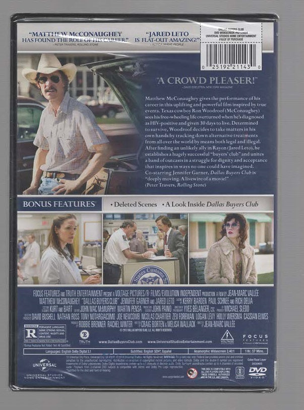 Dallas Buyers Club Based on a True Story Drama historical fiction Movies dvd