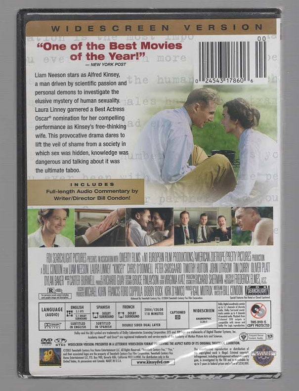 Kinsey Award Nominated Based on a True Story biography Drama Movies dvd