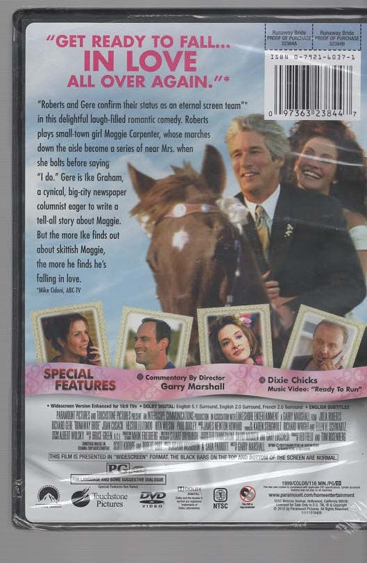 Runaway Bride Comedy Movies Road Romance Romantic Comedy Screwball Comedy dvd