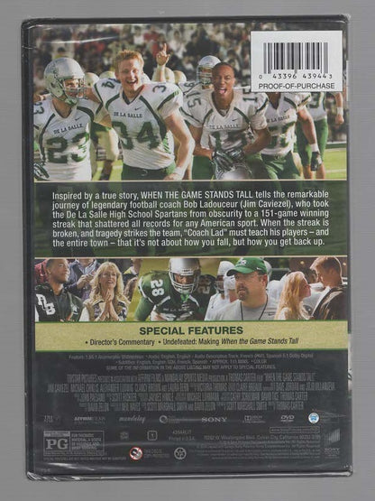 When The Game Stands Tall Based on a True Story Drama Movies Sports dvd