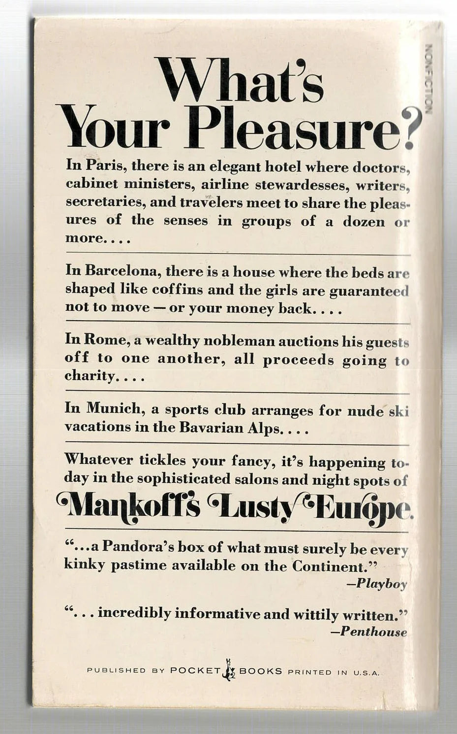 Mankoff's Lusty Europe Nonfiction used Vintage Books