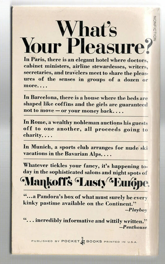 Mankoff's Lusty Europe Nonfiction used Vintage Books
