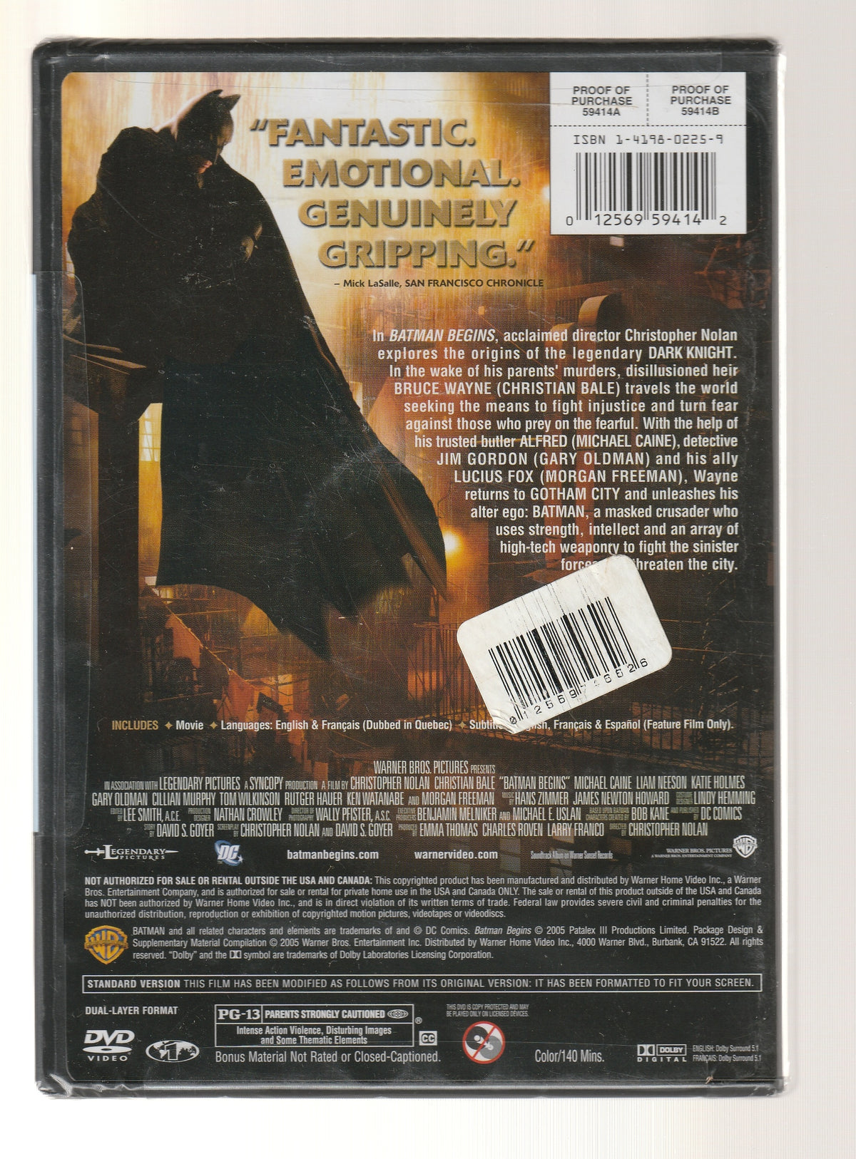 Batman Begins Action action epic crime crime drama Crime Fiction DC dc comics Drama dvd epic fiction Movies one person army action Psychological psychological Drama Superhero used dvd