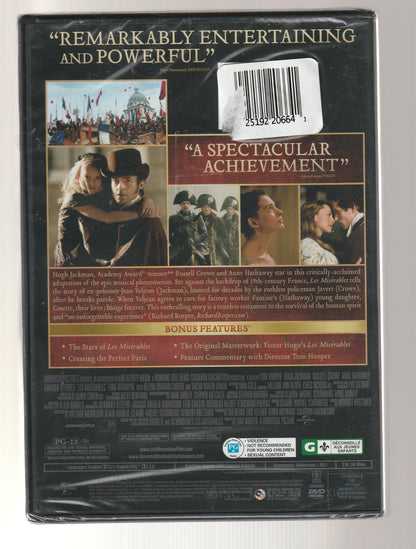 Les Miserables Award Nominated Award Winning costume drama Drama dvd epic fiction Movies Musical Musical Drama period drama Romance used dvd