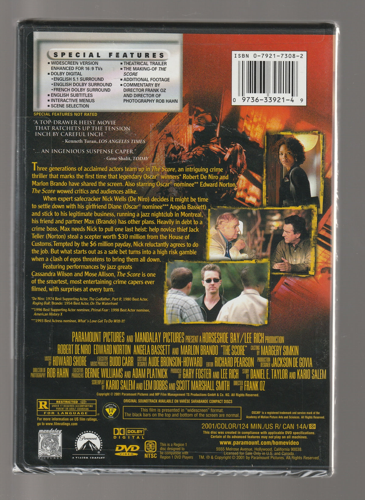 The Score crime crime drama Crime Fiction Crime Thriller Drama dvd fiction heist Movies thriller used dvd