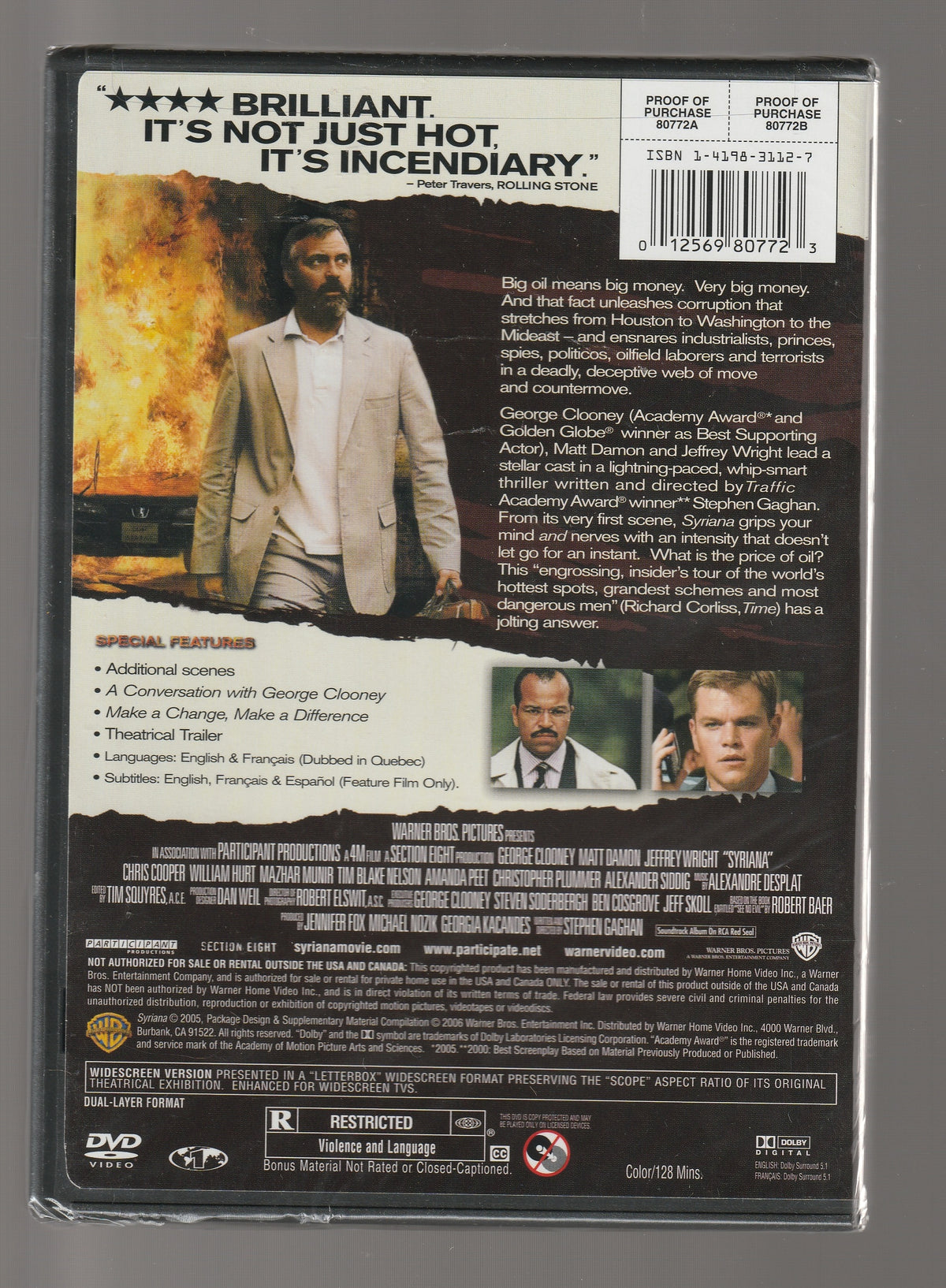 Syriana Drama dvd fiction fiction thriller Movies political Political Cinema Political Drama Political Thriller Politics Spy Spy Thriller thriller used dvd