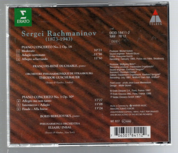 Rachmaninov Piano Concertos no. 2 & 3 Classical Music CD