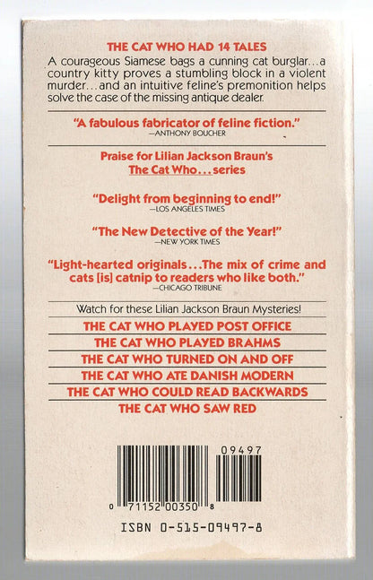 The Cat Who Had 14 Tales Animals cat Cozy Mystery crime Humor mystery used Books