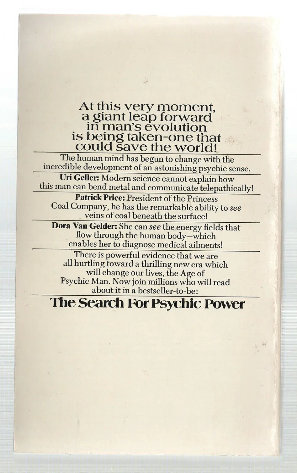 The Search For Psychic Power Psychic Psychology Science used Vintage Books