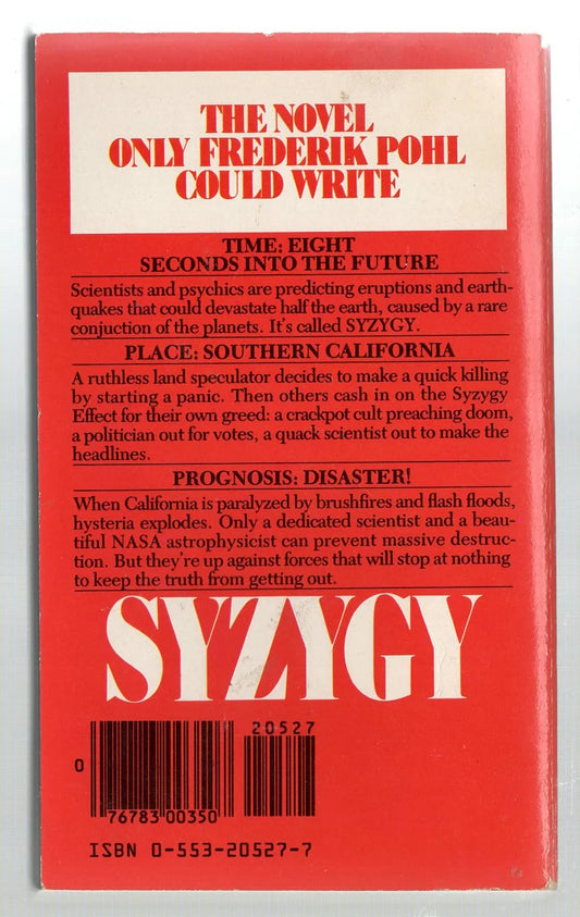 Syzgy Disaster science fiction used Books