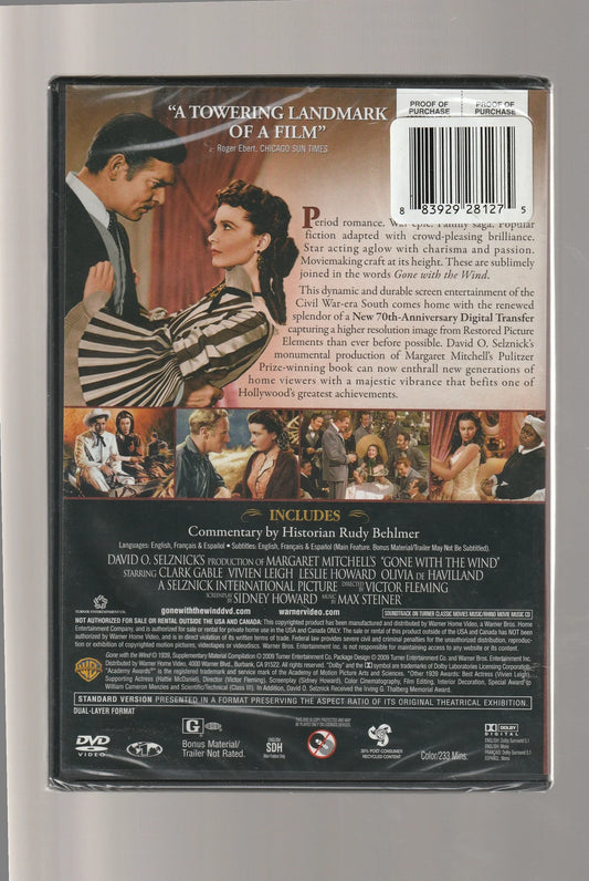 Gone With The Wind Drama Historical Drama Historical Romance period drama Romance used Movie
