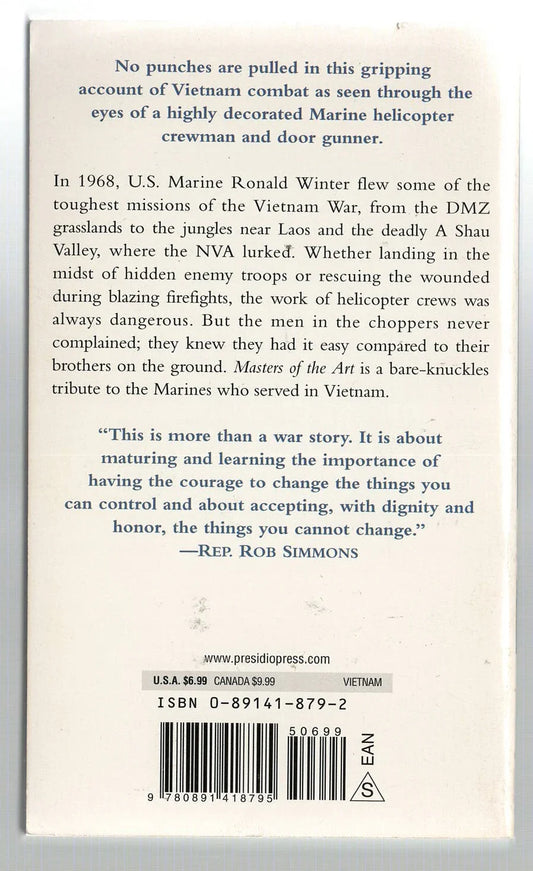 Masters of the Art: A Fighting Marine's Memoir of Vietnam Military Fiction Military History used Vietnam War War Books
