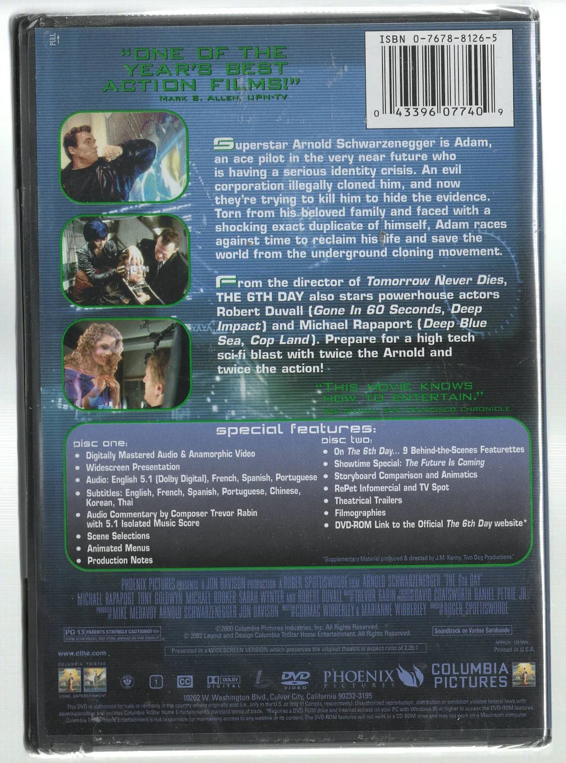 The 6th Day Action Movies science fiction used dvd