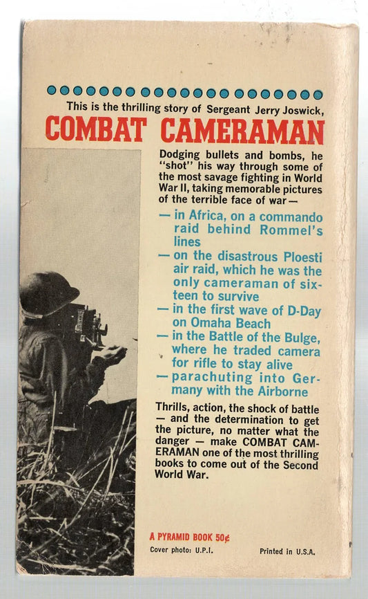 Combat Camera Man used Vintage War World War 2 World War Two Books