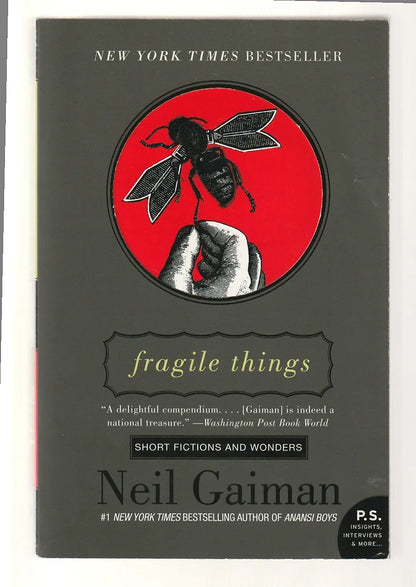 Fragile Things anthology Epic Fantasy fantasy horror paperback Psychological Horror Sci-Fi Sci-Fi Mystery science fiction Science Fiction Fantasy Short Short Stories Short Story Collection Urban Fantasy used Books