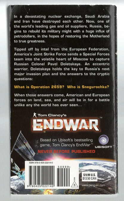 EndWar Action Military Fiction science fiction thriller used War Books