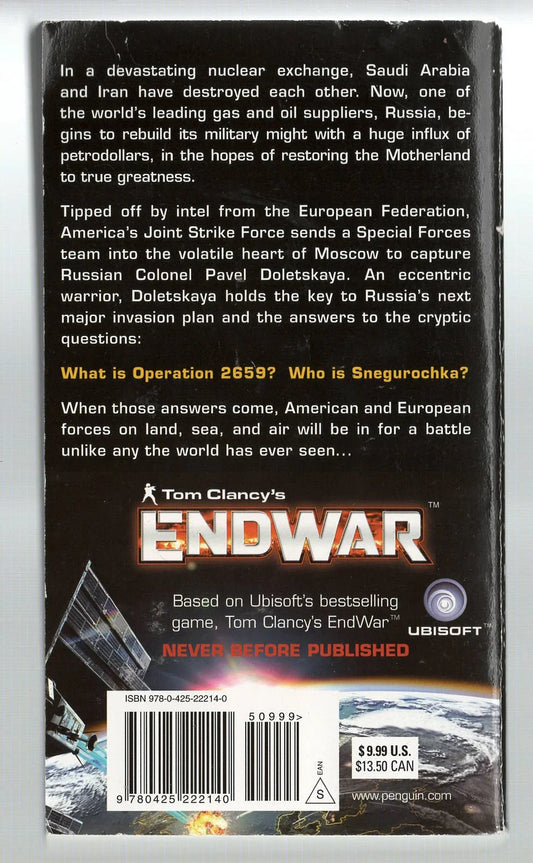 EndWar Action Military Fiction science fiction thriller used War Books