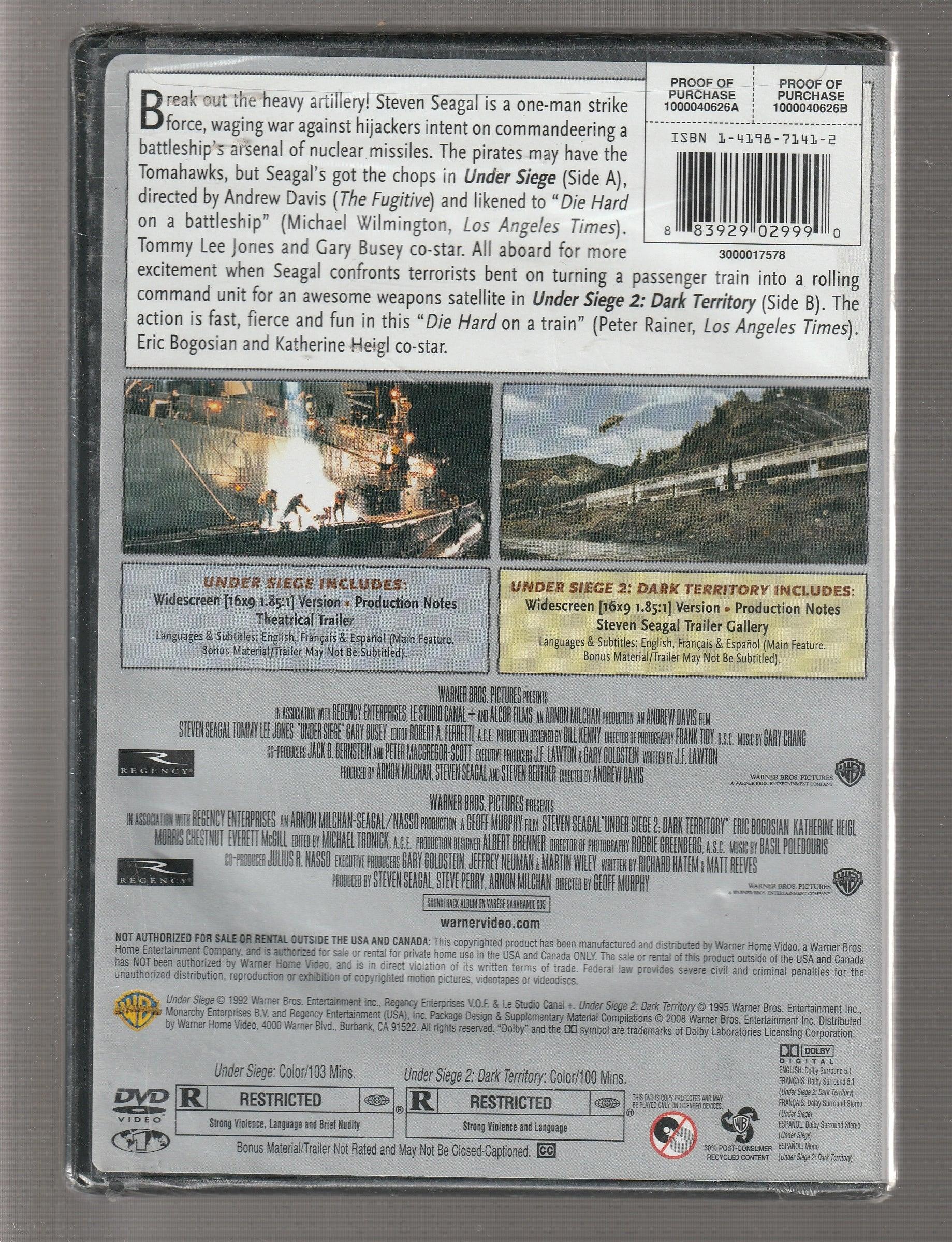 Under Siege/ Under Siege 2 Action Action Thriller Adventure Martial Arts Military Military Fiction used Books