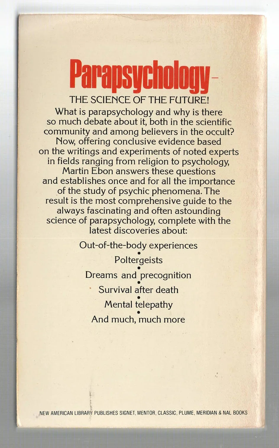 Handbook of Parapsychology Nonfiction Paranormal Psychic Psychology used Books