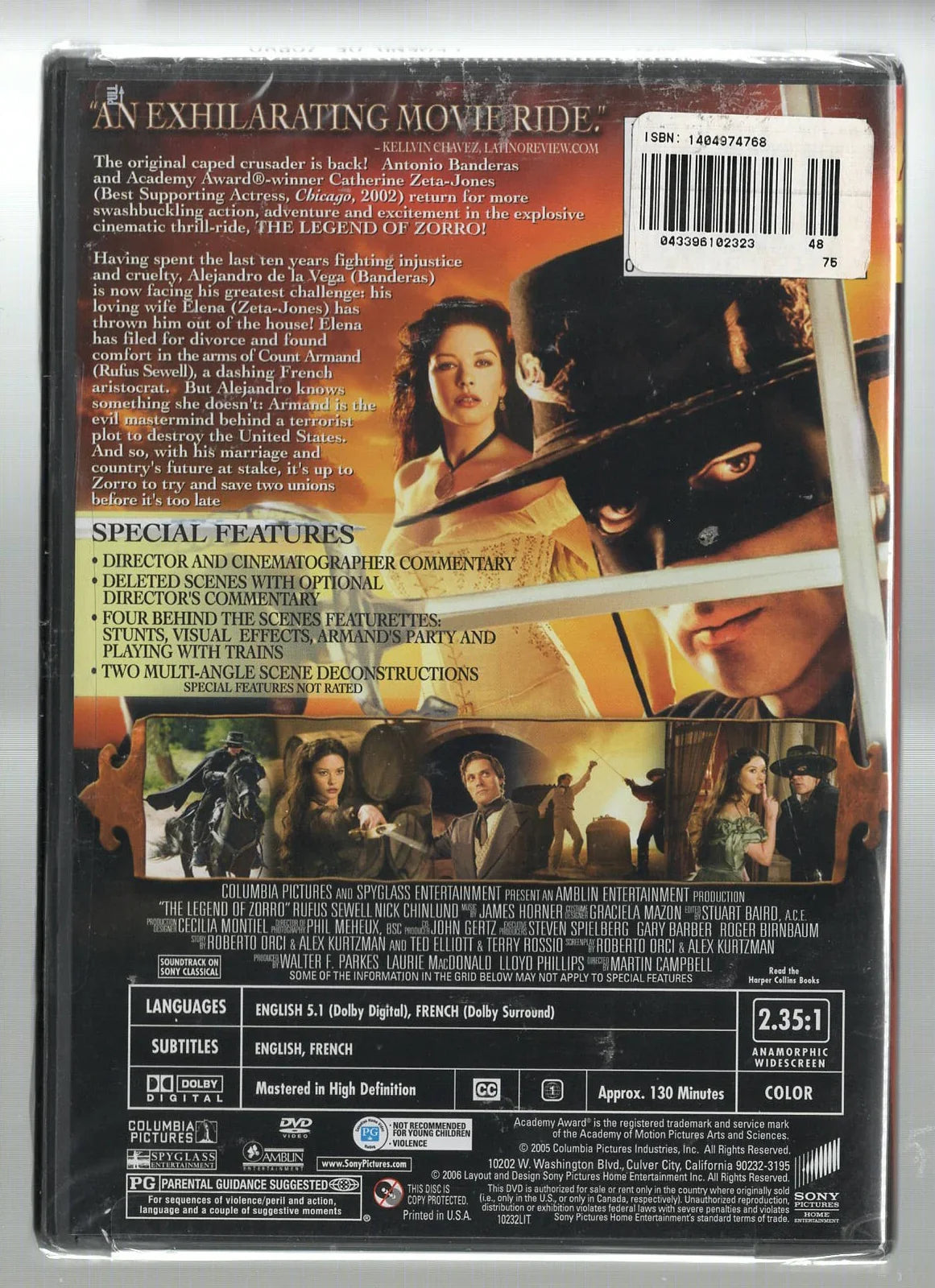 The Legend of Zorro Action Action Thriller Adventure Movies used Movie