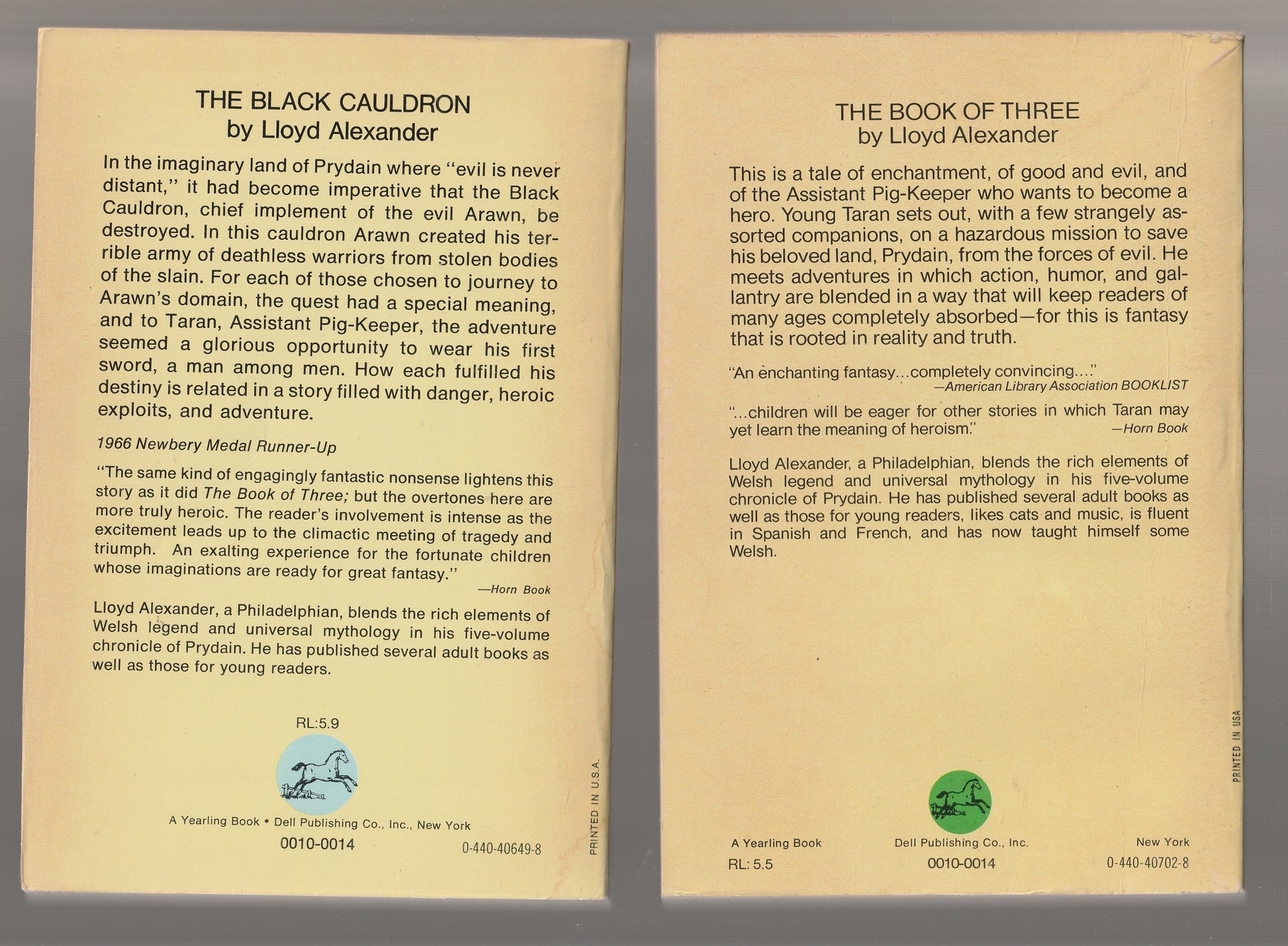 The Chronicles Of Prydain books 1 through 5 Adventure Children children's classic children's literature Epic Fantasy fantasy High Fantasy kids middle grade paperback Science Fiction Fantasy used Vintage vintage fantasy vintage paperback Young Adult Books