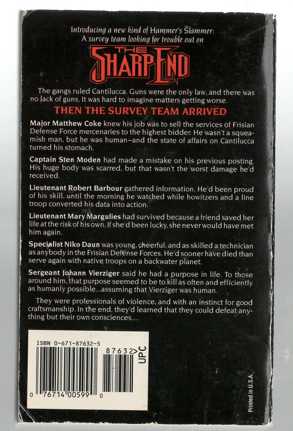 The Sharp End Action Military Fiction Military Science Fiction science fiction used Books