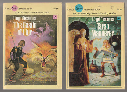 The Chronicles Of Prydain books 1 through 5 Adventure Children children's classic children's literature Epic Fantasy fantasy High Fantasy kids middle grade paperback Science Fiction Fantasy used Vintage vintage fantasy vintage paperback Young Adult Books