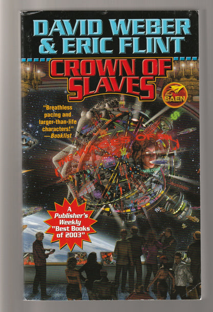Crown Of Slaves Adventure Military Fiction Military Science Fiction paperback Sci-Fi science fiction Science Fiction Fantasy Space Opera space sci-fi Speculative Fiction used Books