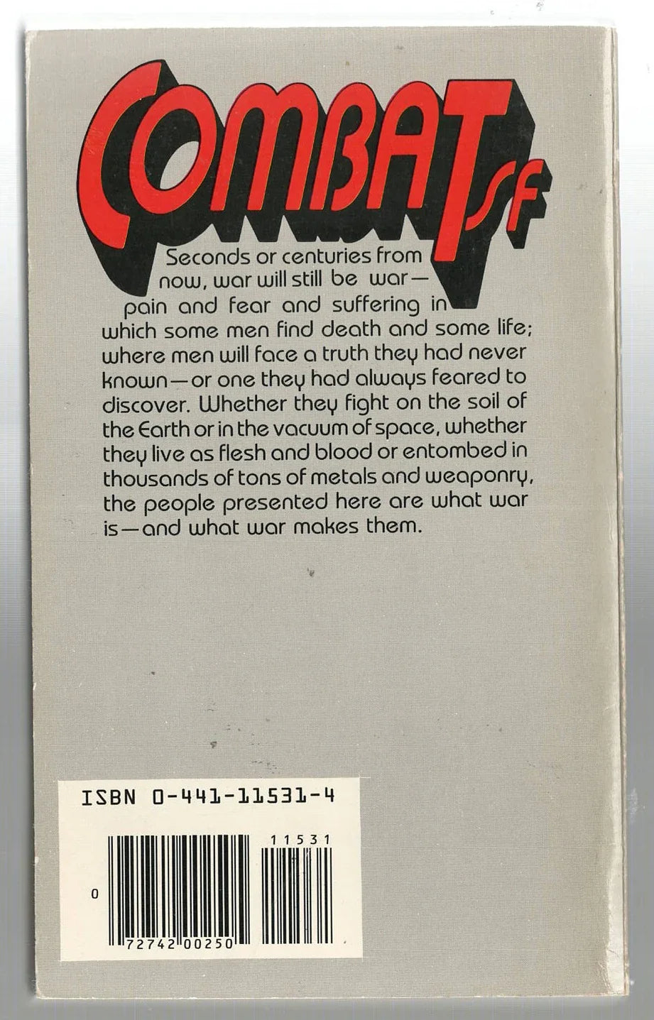 Combat SF anthology science fiction Science Fiction Fantasy Short Story Collection used Books