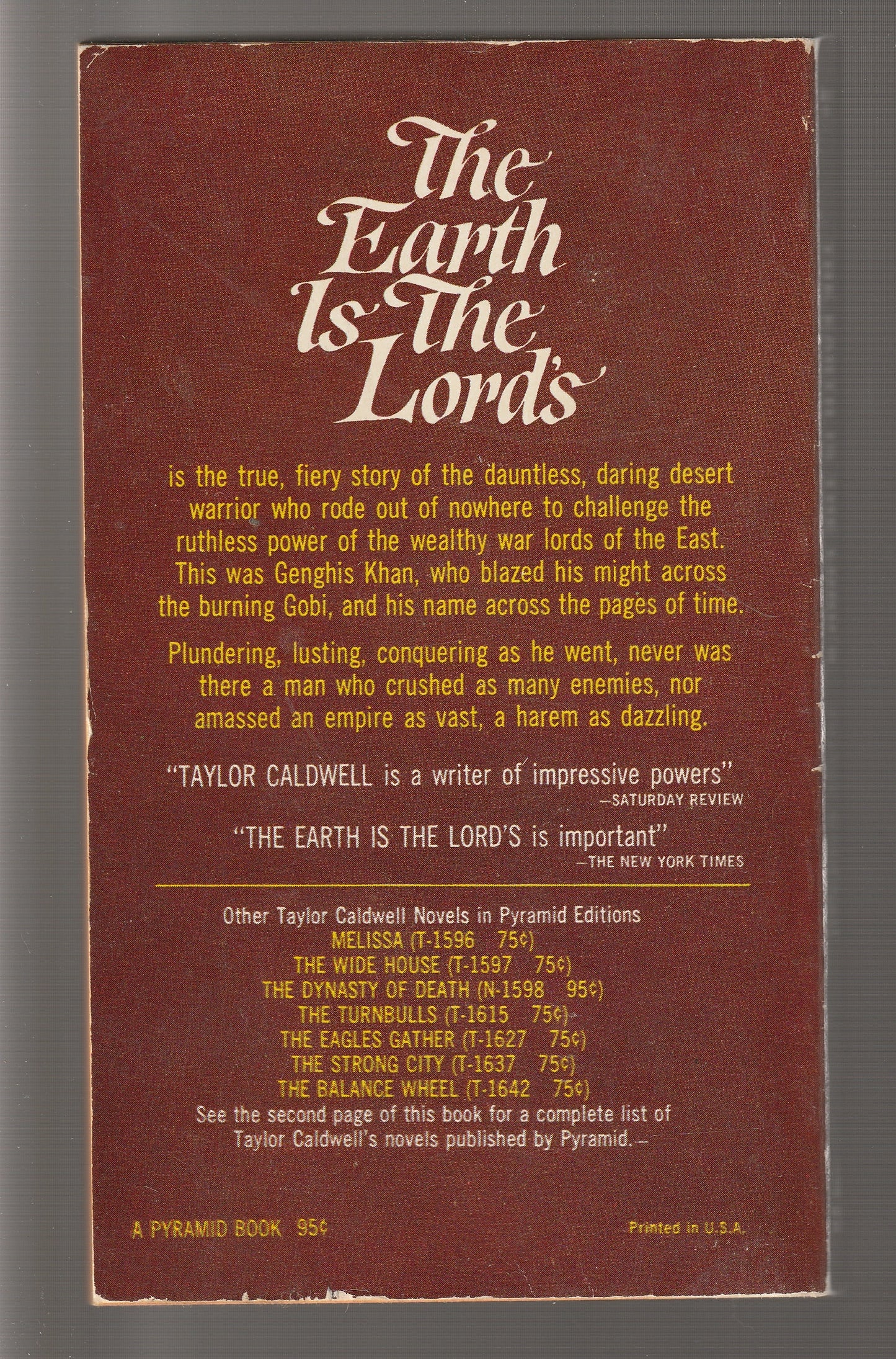 The Earth Is The Lord British Literature Classic classic fiction classic literature Classics historical Historical Drama historical fiction paperback used Vintage vintage paperback Books