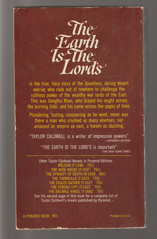 The Earth Is The Lord British Literature Classic classic fiction classic literature Classics historical Historical Drama historical fiction paperback used Vintage vintage paperback Books