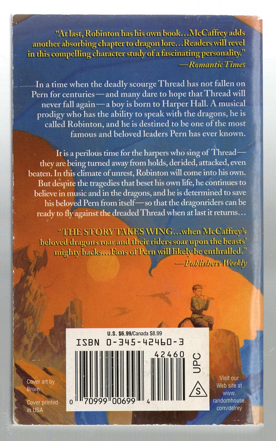 The Masterharper of Pern Adventure dragons fantasy science fiction Science Fiction Fantasy used Young Adult Books
