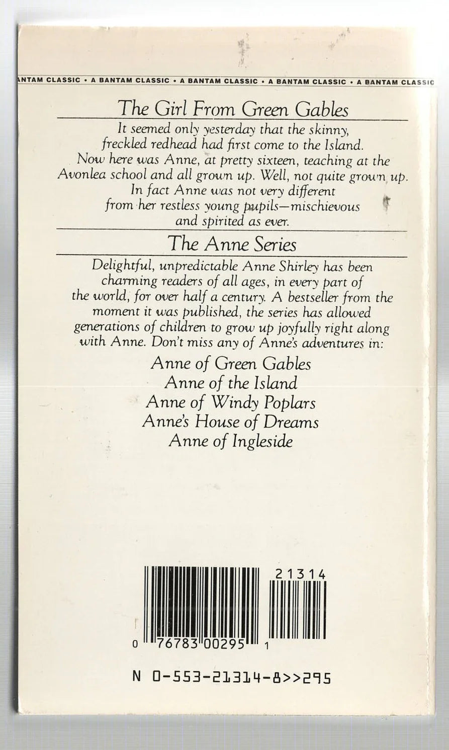 Anne of Avonlea Classic historical fiction Historical Romance Romance used Young Adult Books