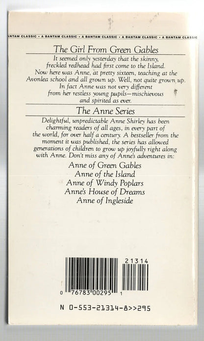 Anne of Avonlea Classic historical fiction Historical Romance Romance used Young Adult Books