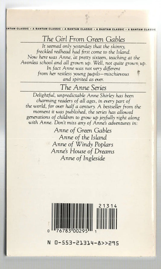 Anne of Avonlea Classic historical fiction Historical Romance Romance used Young Adult Books