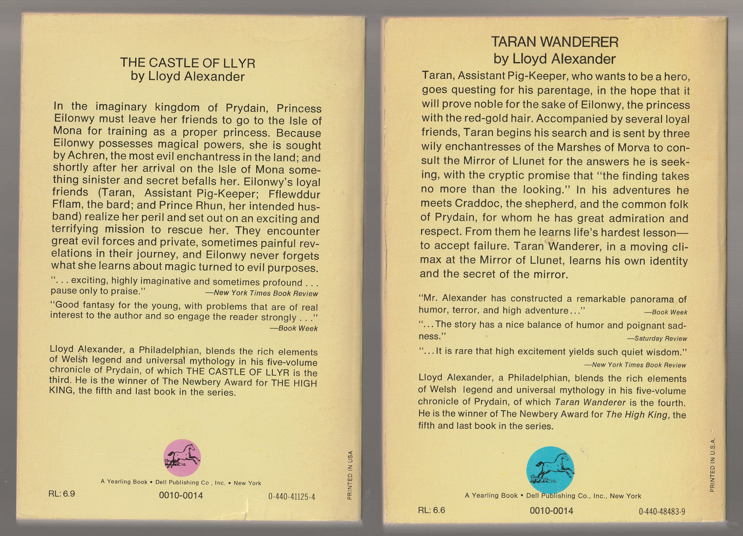 The Chronicles Of Prydain books 1 through 5 Adventure Children children's classic children's literature Epic Fantasy fantasy High Fantasy kids middle grade paperback Science Fiction Fantasy used Vintage vintage fantasy vintage paperback Young Adult Books